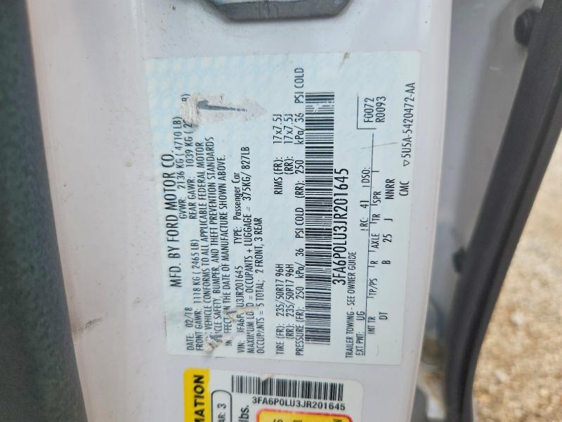 Продажа на аукционе авто 2018 Ford Fusion, vin: 3FA6P0LU3JR201645, номер лота: 64584476