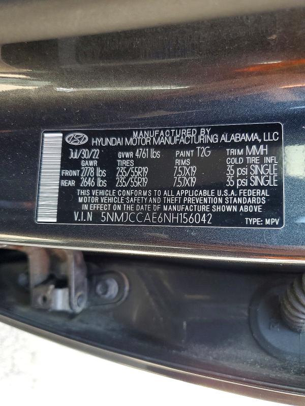 Продаж на аукціоні авто 2022 Hyundai Tucson, vin: 5NMJCCAE6NH156042, номер лоту: 65498756