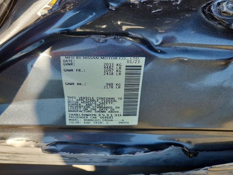 2023 Nissan Altima მანქანა იყიდება აუქციონზე, vin: 1N4BL4DWXPN353130, აუქციონის ნომერი: 65209686