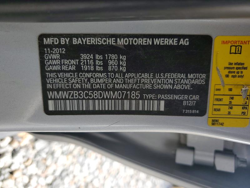 Aukcja sprzedaży 2013 Mini Cooper, vin: WMWZB3C58DWM07185, numer aukcji: 66263856