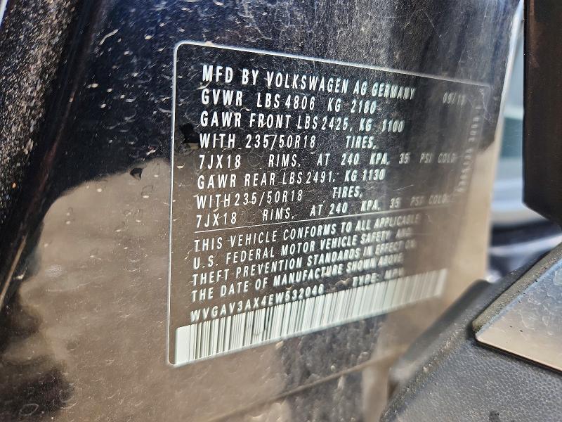 Aukcja sprzedaży 2014 Volkswagen Tiguan, vin: WVGAV3AX4EW532046, numer aukcji: 63671786