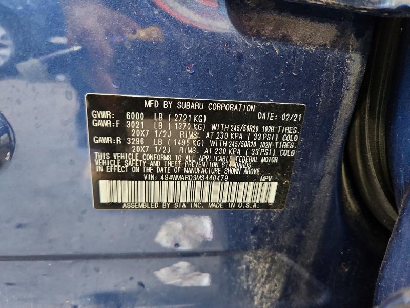 Продажа на аукционе авто 2021 Subaru Ascent, vin: 4S4WMARD3M3440479, номер лота: 64067426