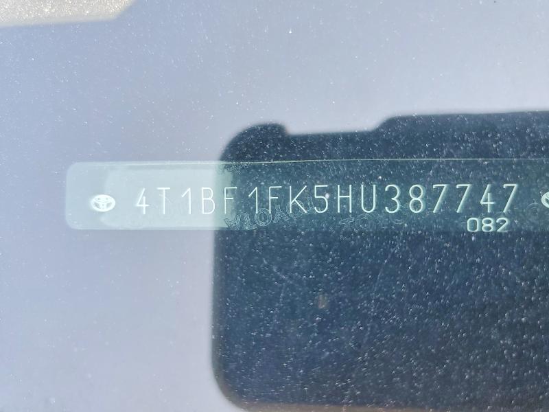 Продажа на аукционе авто 2017 Toyota Camry, vin: 4T1BF1FK5HU387747, номер лота: 63954836
