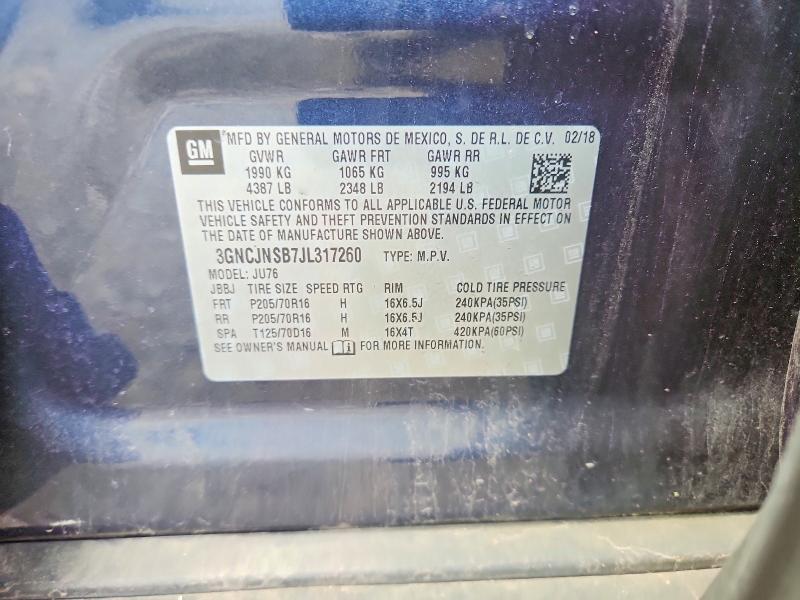 Продажа на аукционе авто 2018 Chevrolet Trax, vin: 3GNCJNSB7JL317260, номер лота: 63562286