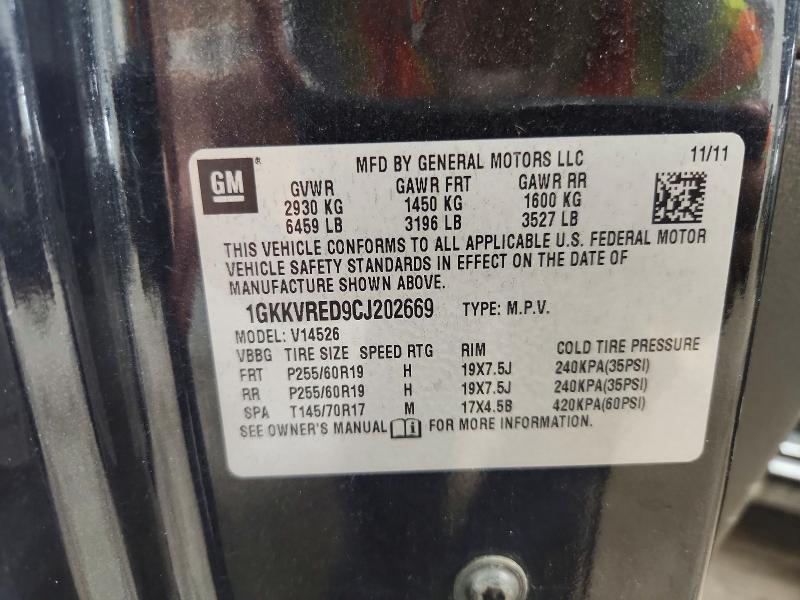 67139016 :رقم المزاد ، 1GKKVRED9CJ202669 vin ، 2012 Gmc Acadia مزاد بيع