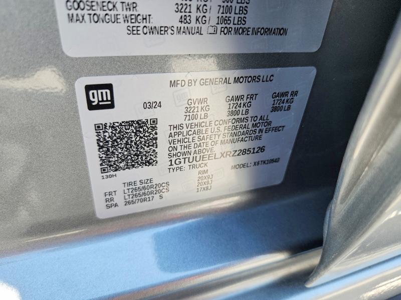 64218606 :رقم المزاد ، 1GTUUEELXRZ285126 vin ، 2024 Gmc Sierra مزاد بيع