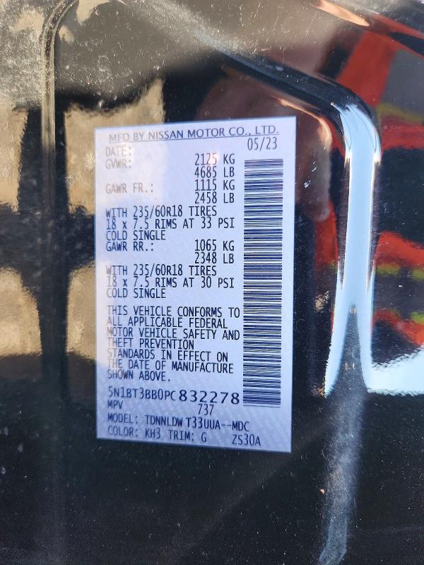 Продажа на аукционе авто 2023 Nissan Rogue, vin: 5N1BT3BB0PC832278, номер лота: 63882326