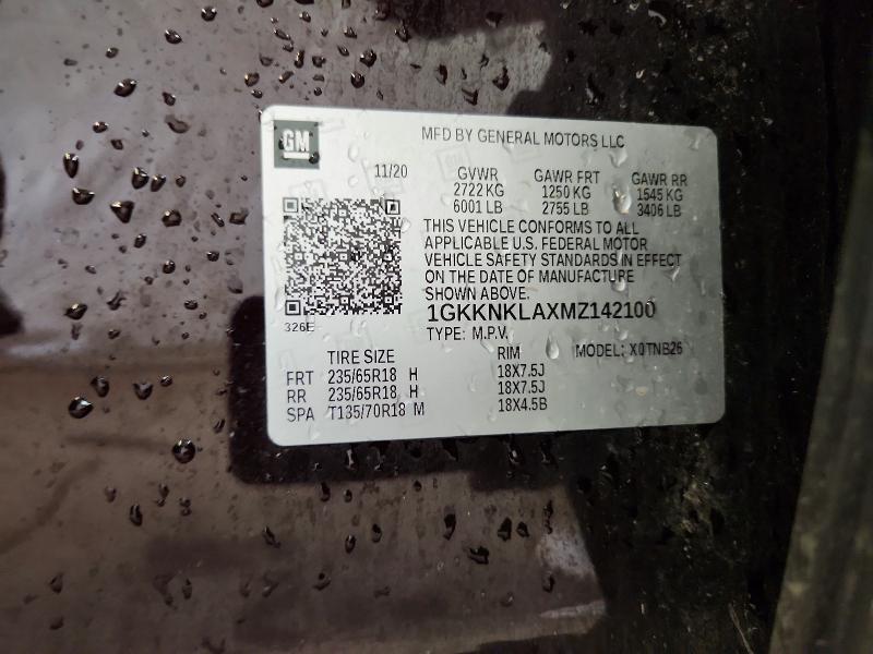 64657906 :رقم المزاد ، 1GKKNKLAXMZ142100 vin ، 2021 Gmc Acadia مزاد بيع