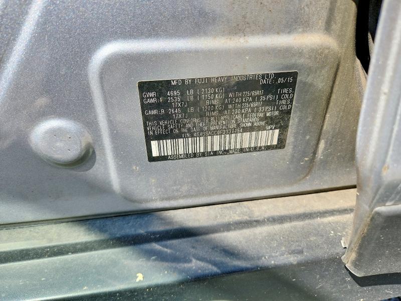 2015 Subaru Outback მანქანა იყიდება აუქციონზე, vin: 4S4BSACC0F3337754, აუქციონის ნომერი: 67103466