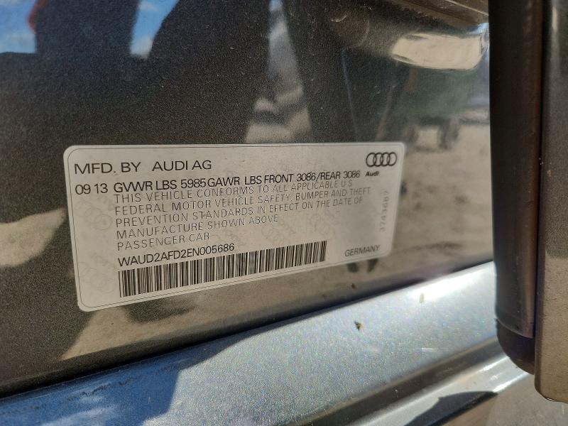 Aukcja sprzedaży 2014 Audi S8, vin: WAUD2AFD2EN005686, numer aukcji: 65014026