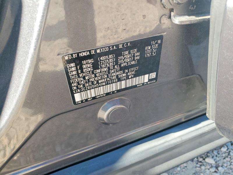 2017 Honda Hr-v მანქანა იყიდება აუქციონზე, vin: 3CZRU5H54HM710188, აუქციონის ნომერი: 65022146