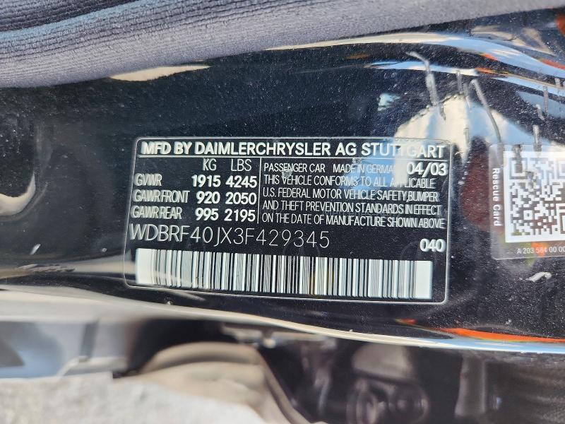 Продажа на аукционе авто 2003 Mercedes-benz C, vin: WDBRF40JX3F429345, номер лота: 61549526