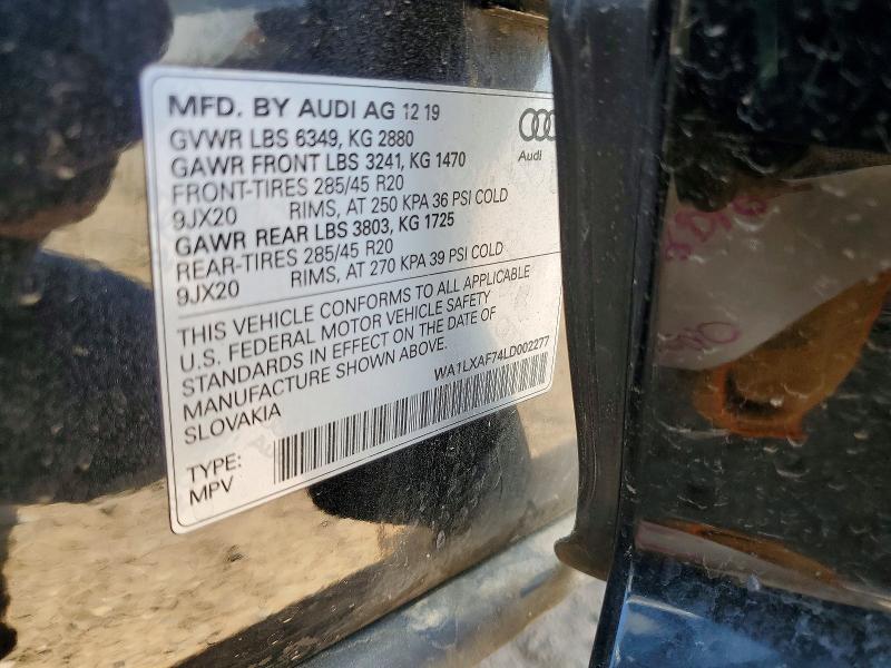 Продажа на аукционе авто 2020 Audi Q7, vin: WA1LXAF74LD002277, номер лота: 64436776