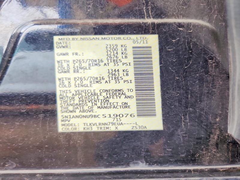 Aukcja sprzedaży 2011 Nissan Xterra, vin: 5N1AN0NU9BC519076, numer aukcji: 64080816