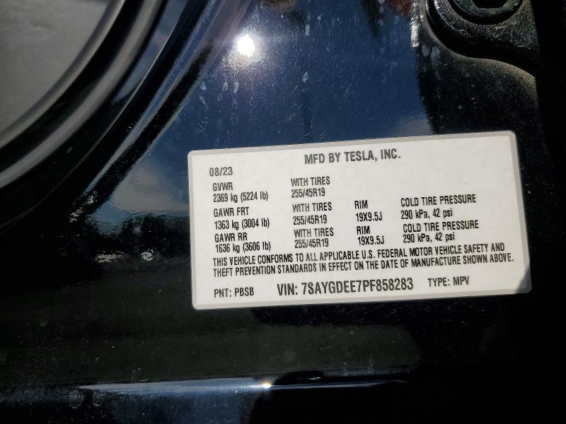 Продажа на аукционе авто 2023 Tesla Model Y, vin: 7SAYGDEE7PF858283, номер лота: 66810116