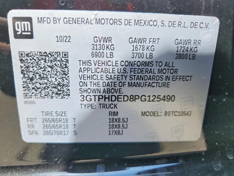 Продажа на аукционе авто 2023 Gmc Sierra, vin: 3GTPHDED8PG125490, номер лота: 64209676