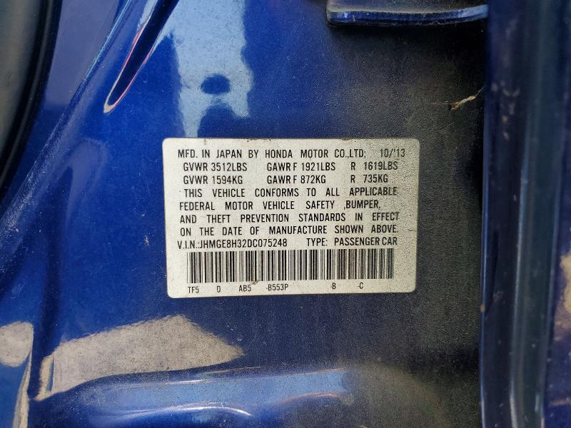 Продажа на аукционе авто 2013 Honda Fit, vin: JHMGE8H32DC075248, номер лота: 63758706