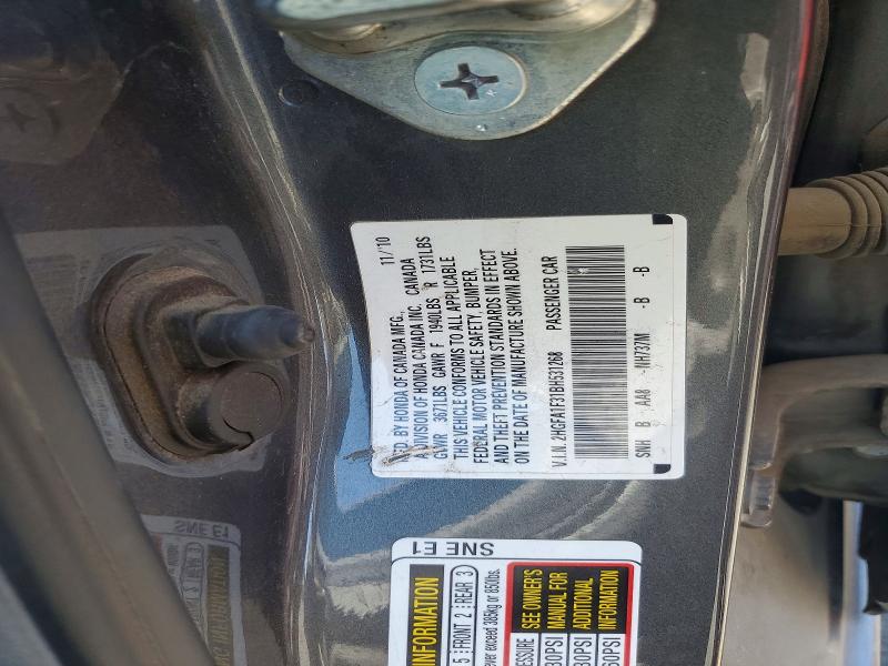 Продаж на аукціоні авто 2011 Honda Civic, vin: 2HGFA1F31BH531268, номер лоту: 64418056