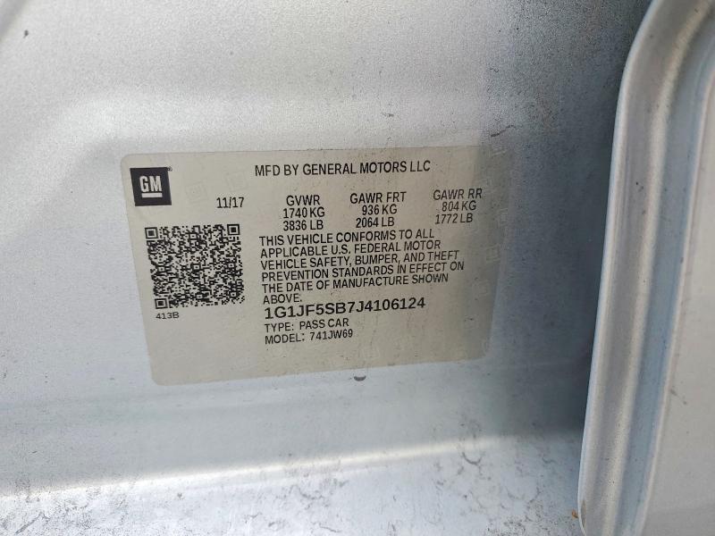 Продаж на аукціоні авто 2018 Chevrolet Sonic, vin: 1G1JF5SB7J4106124, номер лоту: 66042466