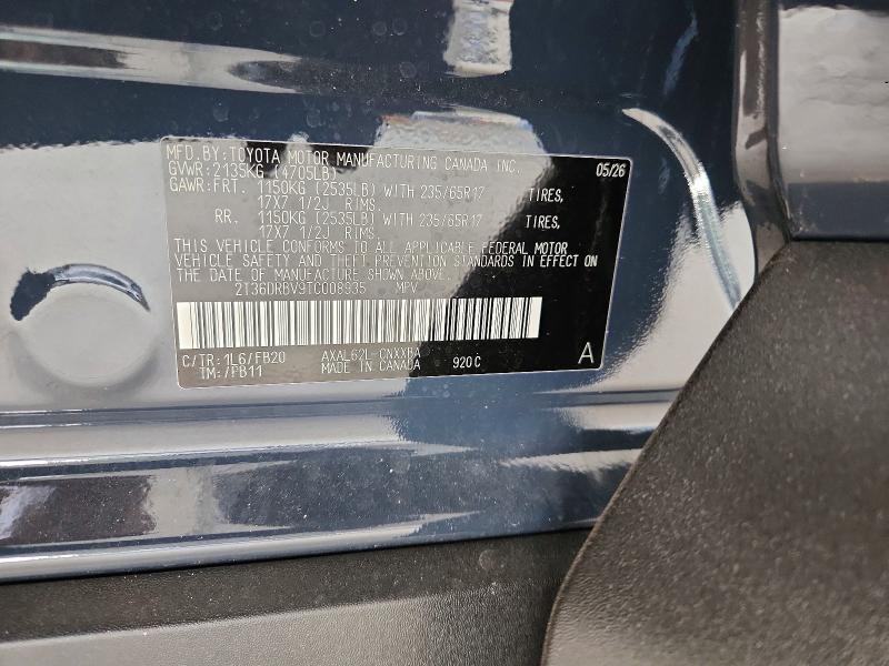 65680446 :رقم المزاد ، 2T36DRBV9TC008935 vin ، 2026 Toyota Rav4 مزاد بيع