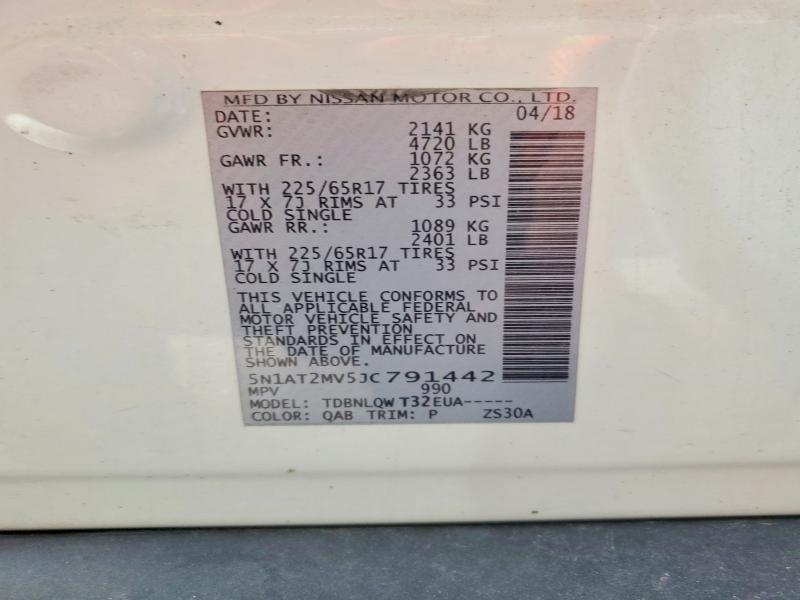 Продаж на аукціоні авто 2018 Nissan Rogue, vin: 5N1AT2MV5JC791442, номер лоту: 63574346
