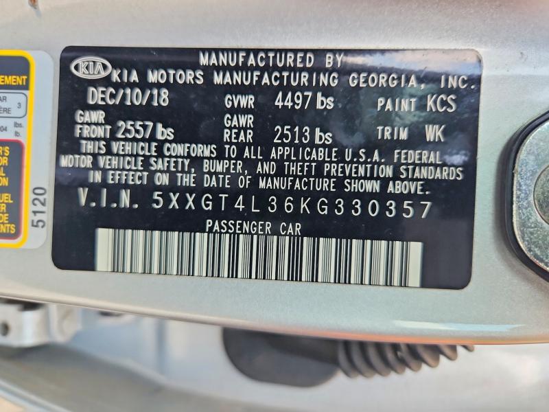 Продажа на аукционе авто 2019 Kia Optima, vin: 5XXGT4L36KG330357, номер лота: 63669656