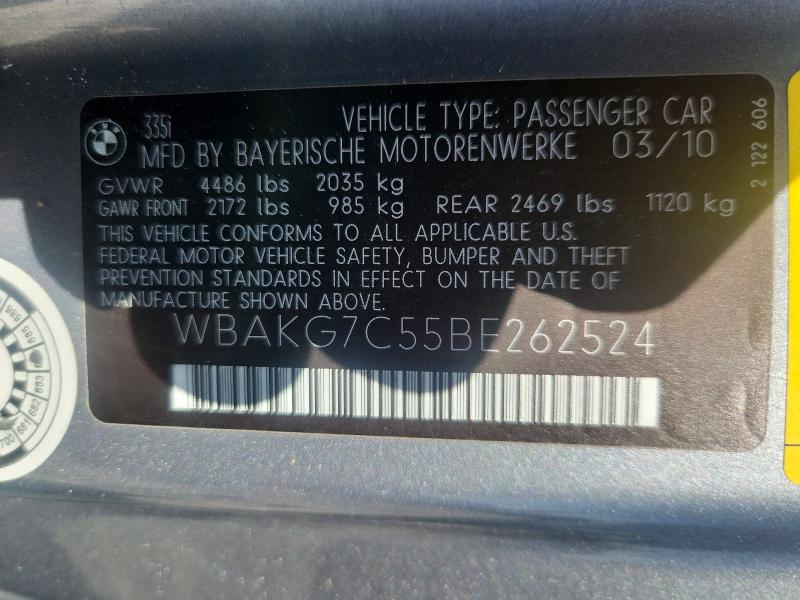 Aukcja sprzedaży 2011 Bmw 335, vin: WBAKG7C55BE262524, numer aukcji: 63779816
