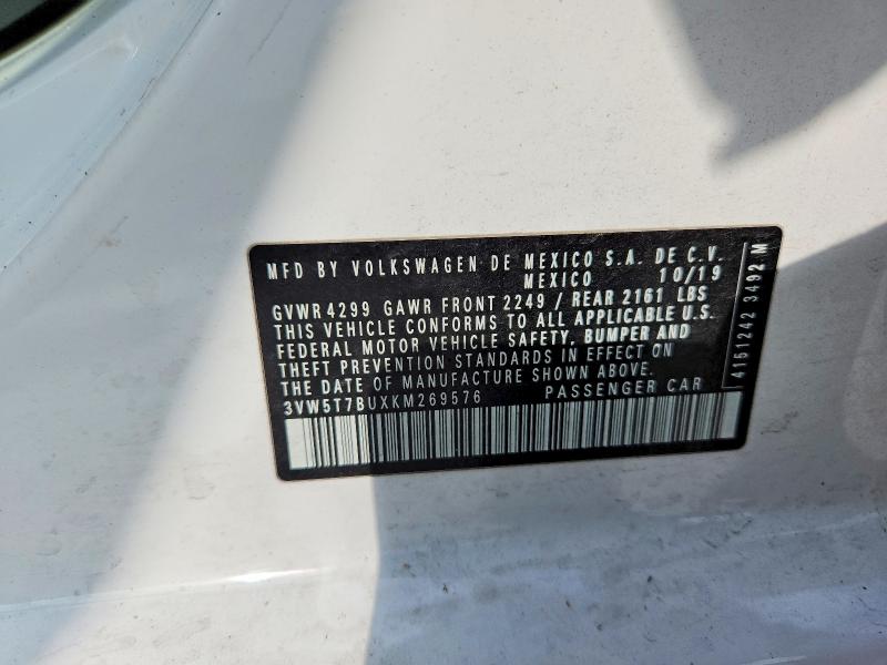 Продаж на аукціоні авто 2019 Volkswagen Jetta, vin: 3VW5T7BUXKM269576, номер лоту: 64091466
