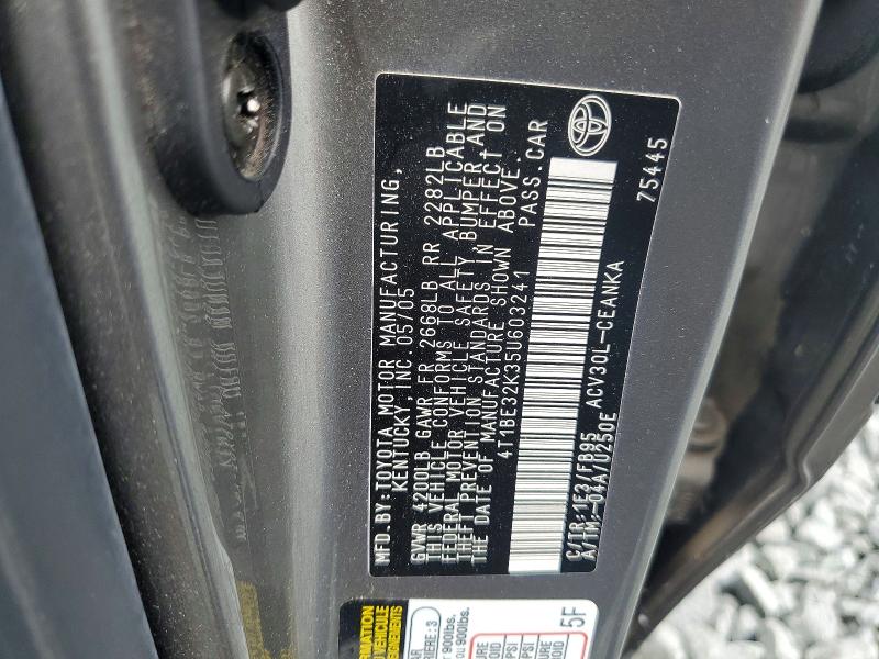 64423116 :رقم المزاد ، 4T1BE32K35U603241 vin ، 2005 Toyota Camry مزاد بيع