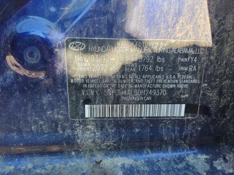Продажа на аукционе авто 2013 Hyundai Elantra, vin: 5NPDH4AE9DH249370, номер лота: 63603646