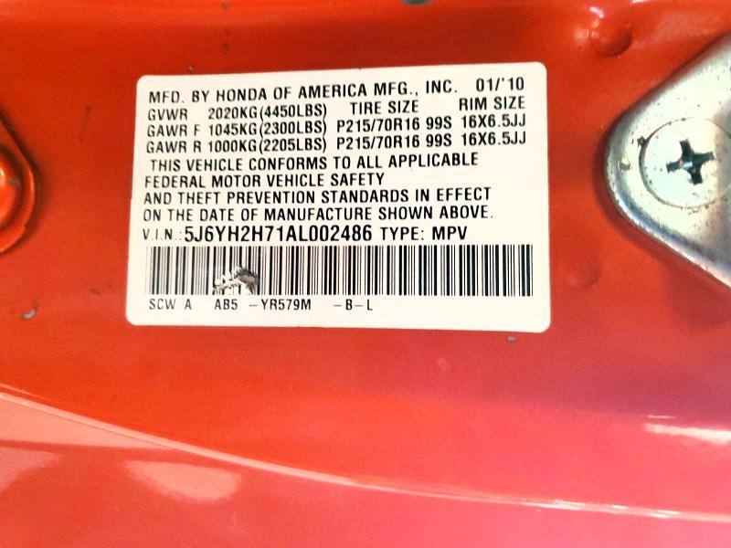 2010 Honda Element მანქანა იყიდება აუქციონზე, vin: 5J6YH2H71AL002486, აუქციონის ნომერი: 64291676