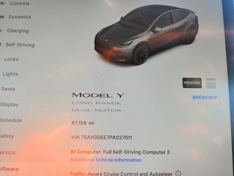 Продажа на аукционе авто 2023 Tesla Model Y, vin: 7SAYGDEE7PA027511, номер лота: 66081406