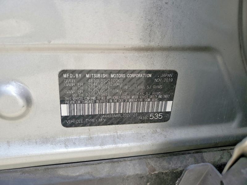 Auction sale of the 2020 Mitsubishi Eclipse Cross, vin: JA4AS3AA8LZ022121, lot number: 65199196