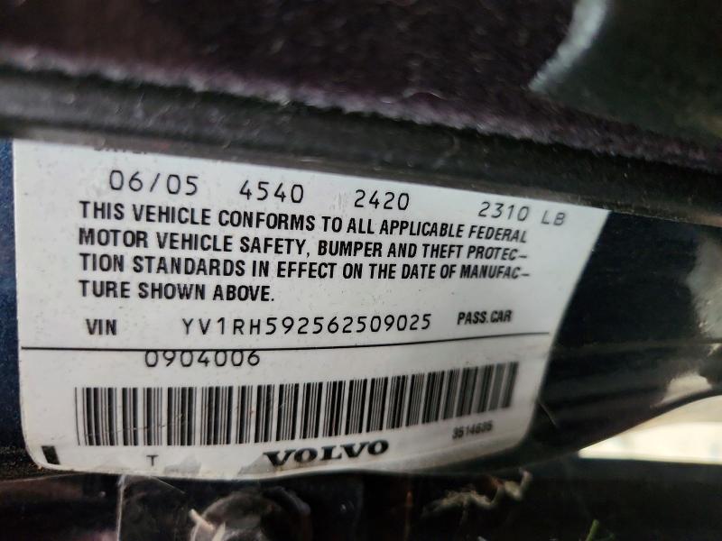 2006 Volvo S60 მანქანა იყიდება აუქციონზე, vin: YV1RH592562509025, აუქციონის ნომერი: 63620336