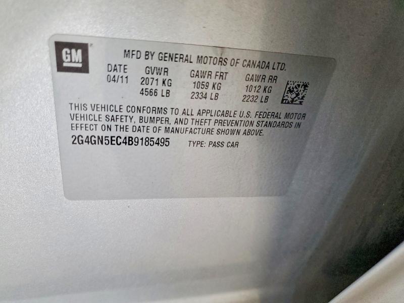 65670276 :رقم المزاد ، 2G4GN5EC4B9185495 vin ، 2011 Buick Regal مزاد بيع