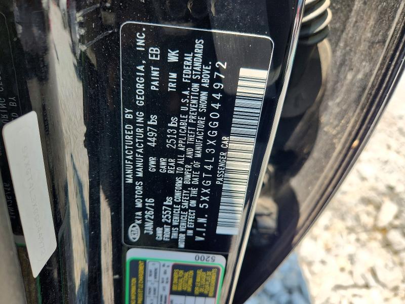2016 Kia Optima მანქანა იყიდება აუქციონზე, vin: 5XXGT4L3XGG044972, აუქციონის ნომერი: 65031746