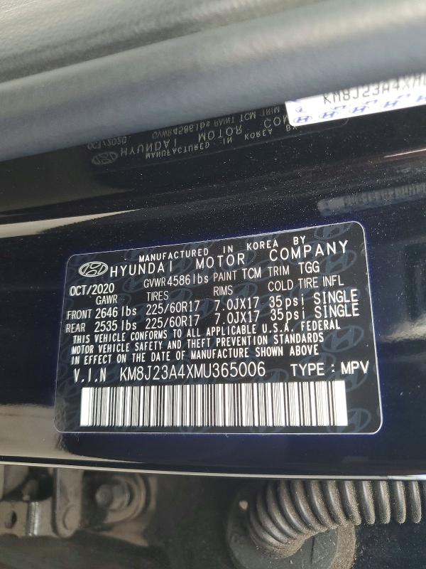 Aukcja sprzedaży 2021 Hyundai Tucson, vin: KM8J23A4XMU365006, numer aukcji: 63931216