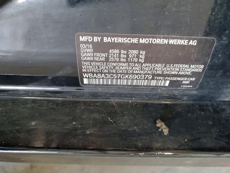 65903396 :رقم المزاد ، WBA8A3C57GK690379 vin ، 2016 Bmw 320 مزاد بيع