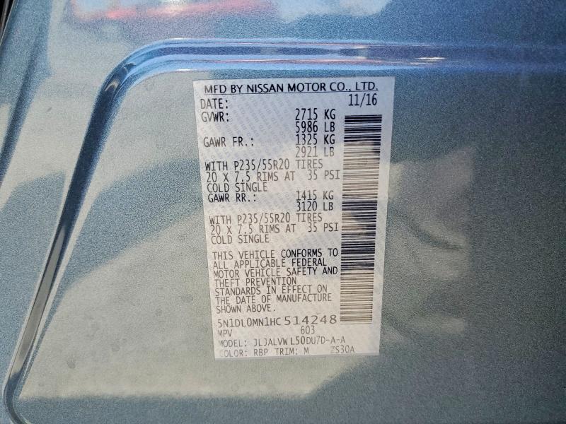 Aukcja sprzedaży 2017 Infiniti Qx60, vin: 5N1DL0MN1HC514248, numer aukcji: 64698836
