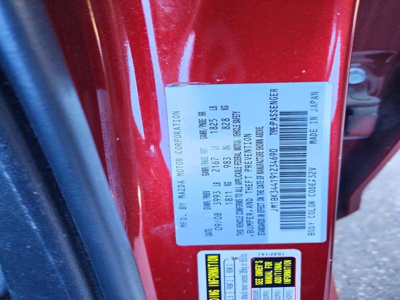 Aukcja sprzedaży 2009 Mazda 3, vin: JM1BK344191234690, numer aukcji: 66416936