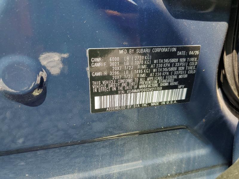 Aukcja sprzedaży 2025 Subaru Ascent, vin: 4S4WMAPD0S3421159, numer aukcji: 63514646