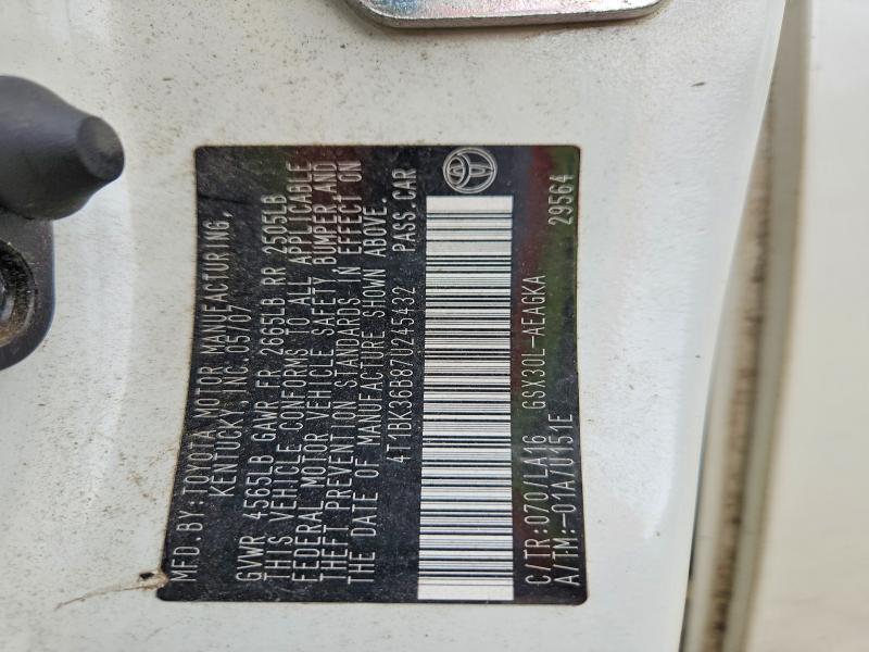 Aukcja sprzedaży 2007 Toyota Avalon, vin: 4T1BK36B87U245432, numer aukcji: 65234376