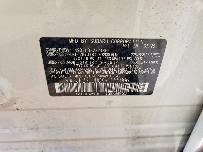 64907556 :رقم المزاد ، JF2SLDDCXSH555006 vin ، 2025 Subaru Forester مزاد بيع