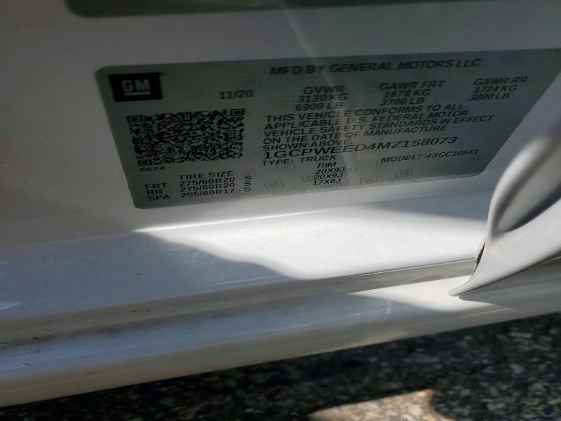 2021 Chevrolet Silverado მანქანა იყიდება აუქციონზე, vin: 1GCPWEED4MZ158073, აუქციონის ნომერი: 66469696