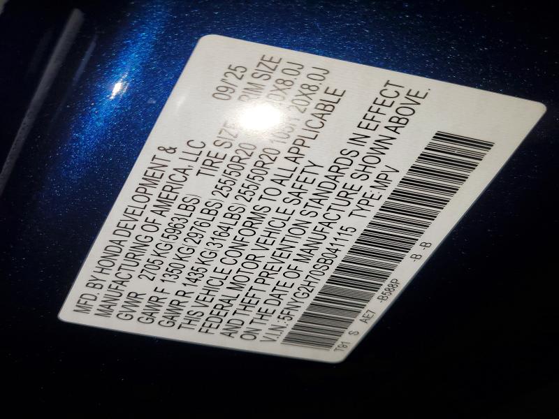 Aukcja sprzedaży 2025 Honda Pilot, vin: 5FNYG2H70SB041115, numer aukcji: 64750256