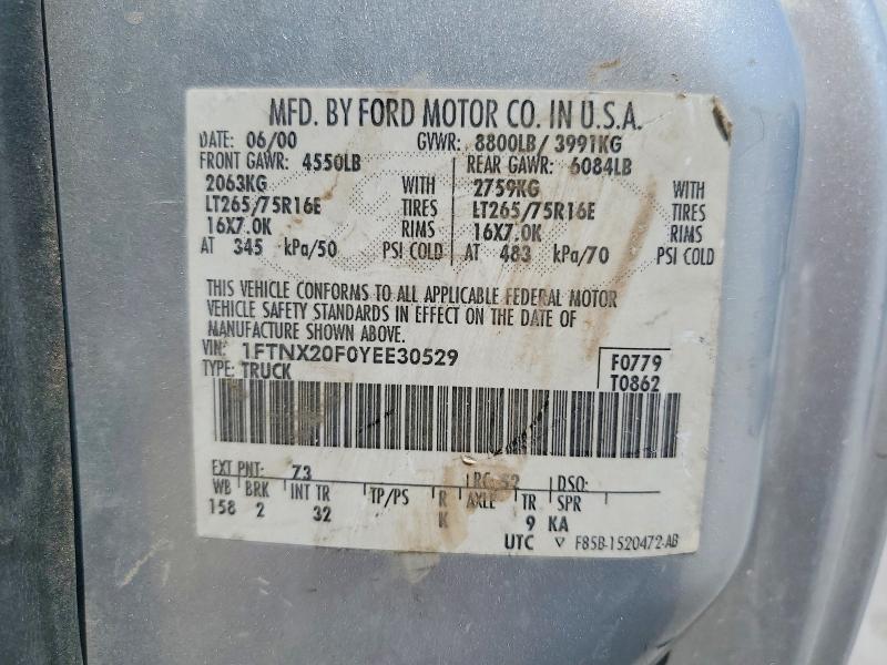 64090006 :رقم المزاد ، 1FTNX20F0YEE30529 vin ، 2000 Ford F250 مزاد بيع