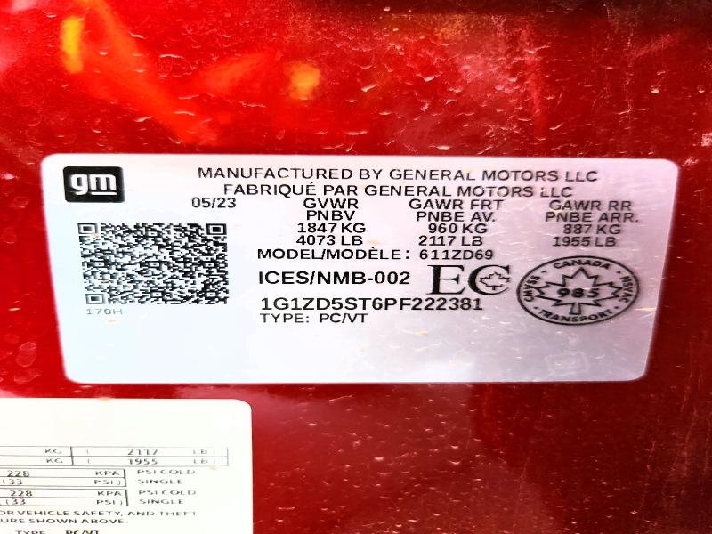 Aukcja sprzedaży 2023 Chevrolet Malibu, vin: 1G1ZD5ST6PF222381, numer aukcji: 66950976