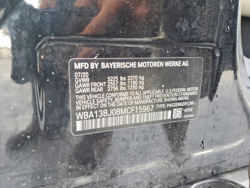 63535266 :رقم المزاد ، WBA13BJ08MCF15967 vin ، 2021 Bmw 530 مزاد بيع