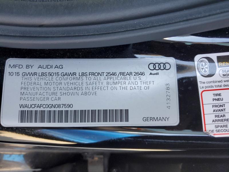 2016 Audi A6 მანქანა იყიდება აუქციონზე, vin: WAUCFAFC0GN087590, აუქციონის ნომერი: 64316206