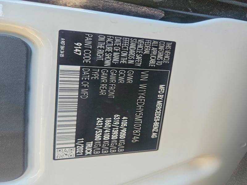 63014486 :رقم المزاد ، W1Y4EDHY5MT078746 vin ، 2021 Mercedes-benz Sprinter مزاد بيع